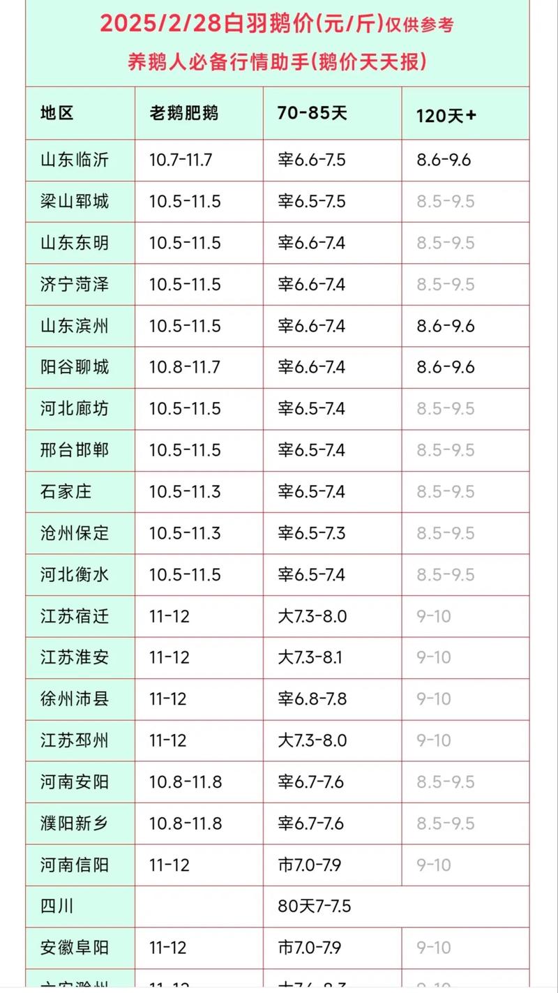 市场鹅的价格是多少-第3张图片-宁夏农业信息网