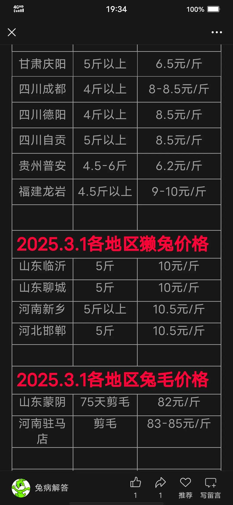 山东兔价格是多少-第1张图片-宁夏农业信息网